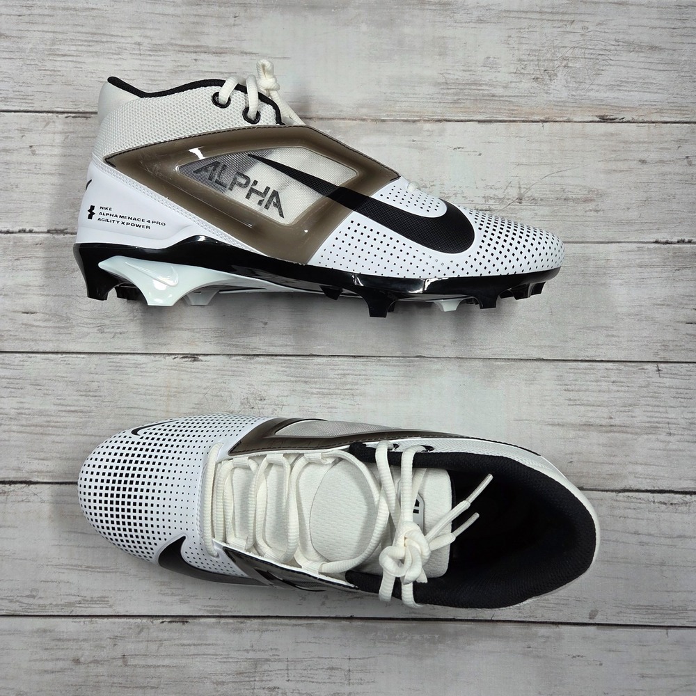 Sz 12.5 NIKE Air Alpha Menace 4 Pro Football Cleats White FZ7702 105 - New/NoBox